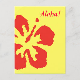 Red Hibiscus Flower Custom Design Briefkaart