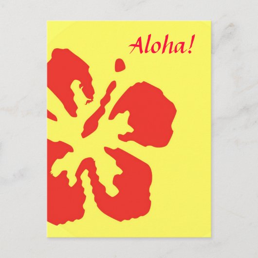 Red Hibiscus Flower Custom Design Briefkaart (Voorkant)