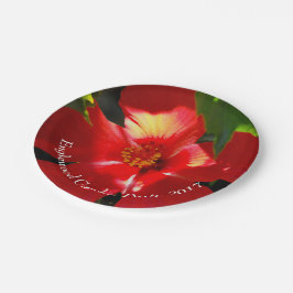 Red Hibiscus Flower in Sunlight Papieren Bordje