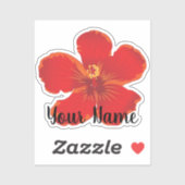 Red Hibiscus Flower Name Sticker (Vel)