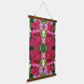 Red Hibiscus Flower Pair Close Up Abstract Hanging Hangend Wandkleed (Gebogen)