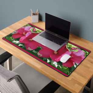 Red Hibiscus flower Pair Sluiten Persoonlijk Bureaumat
