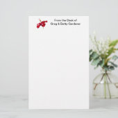 Red Hibiscus Flower Side Uitzicht Briefpapier (Staand voorkant)