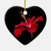 Red Hibiscus Flower Side Uitzicht Keramisch Ornament (Achterkant)