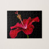 Red Hibiscus Flower Side Uitzicht Legpuzzel (Horizontaal)