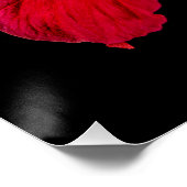 Red Hibiscus Flower Side Uitzicht Perfect Poster (Hoek)