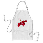 Red Hibiscus Flower Side Uitzicht Standaard Schort (Voorkant)