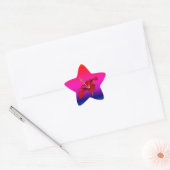 Red Hibiscus Flower Side Uitzicht Ster Sticker (Envelop)