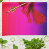 Red Hibiscus Flower Side Uitzicht Theedoek (Gevouwen)