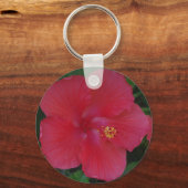 RED HIBISCUS FLOWER SLEUTELHANGER (Voorkant)