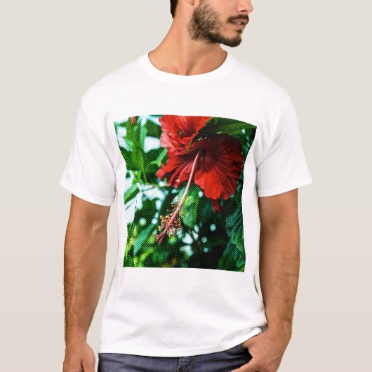 Red Hibiscus Flower T-shirt (Voorkant)