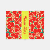 Red Hibiscus Flowers Tropical Hawaiian Decor Fleece Deken (Voorkant (Horizontaal))