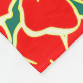 Red Hibiscus Flowers Tropical Hawaiian Decor Fleece Deken (Hoek)