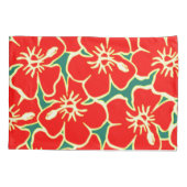 Red Hibiscus Flowers Tropical Hawaiian Decor Kussensloop (Achterkant-Links)