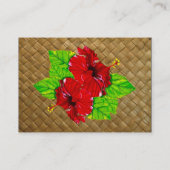 Red Hibiscus Lauhala Visitekaartjes Chubby (Achterkant)