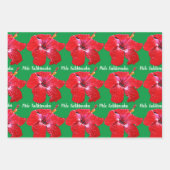 Red Hibiscus Mele Kalikimaka Inpakpapier Vel (Voorkant)