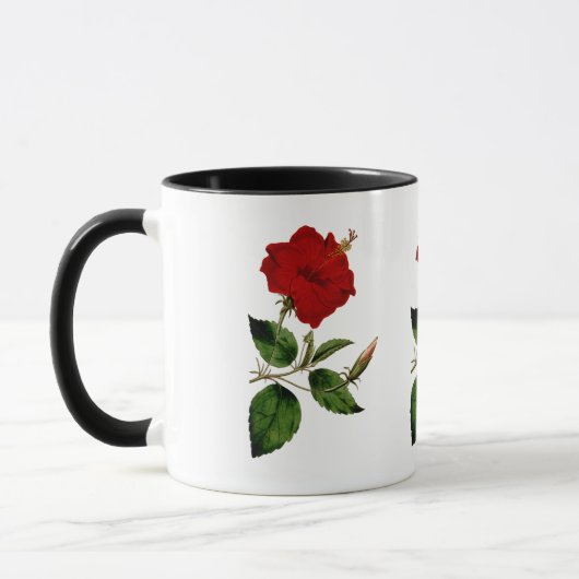 Red Hibiscus met Black Ringer Mok (Links)
