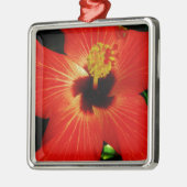 Red Hibiscus Metalen Ornament (Links)
