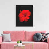 Red Hibiscus on Black - Gepersonaliseerd Sjabloon Canvas Afdruk (Insitu (Woonkamer))