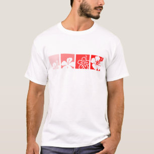 Red Hibiscus pastel design T-shirt