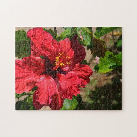 Red Hibiscus Puzzle Legpuzzel (Horizontaal)