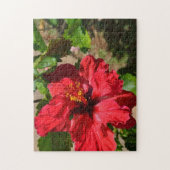 Red Hibiscus Puzzle Legpuzzel (Verticaal)