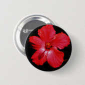 Red Hibiscus Ronde Button 5,7 Cm (Voorkant /achterkant)