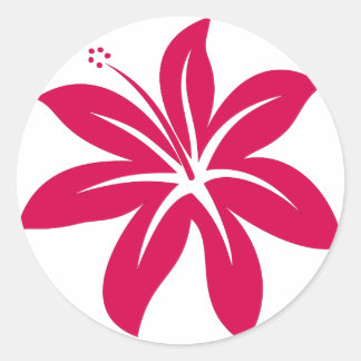 Red Hibiscus Ronde Sticker