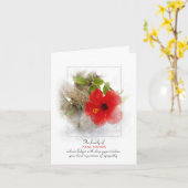 Red Hibiscus Sympathie Kaart (Gele Bloem)