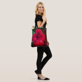"Red Hibiscus" Tote Bag (Op model)