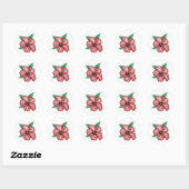 Red Hibiscus Tropical Flower Ronde Sticker (Vel)