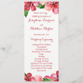 Red Hibiscus Tropical Wedding Programmes (Devant)