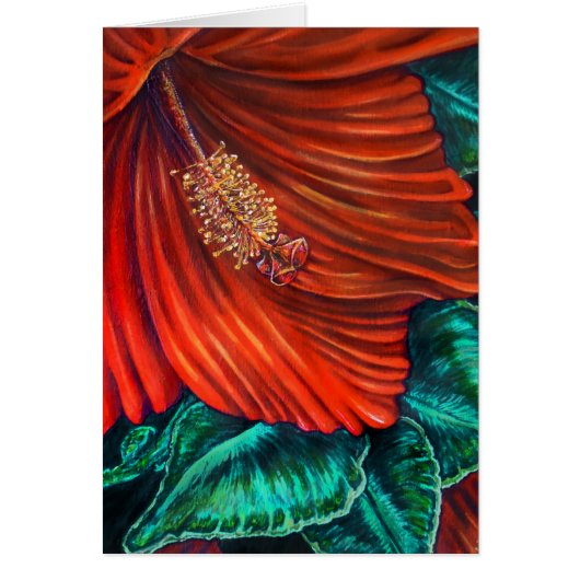 Red Hibiscus Wenskaart (Voorkant)