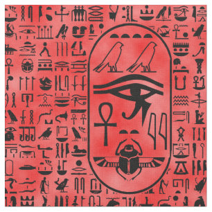 Red Hieroglyphics Stof