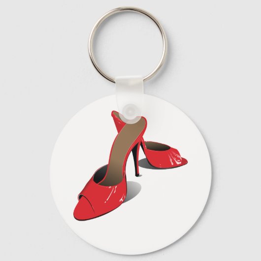 Red High Heeled Shoes Mode Sleutelhanger (Voorkant)