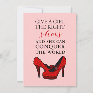 Red High Heels Stiletto Fashion Invitation