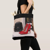 Red High Hiel Shoes and Purses Canvas tas (Dichtbij)