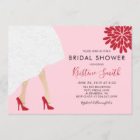 Red High Hiel Shower Bridal Shower Invitation, Roz