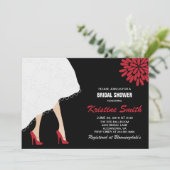 Red High Hiel Shower Nodal Shower Uitnodiging (Staand voorkant)