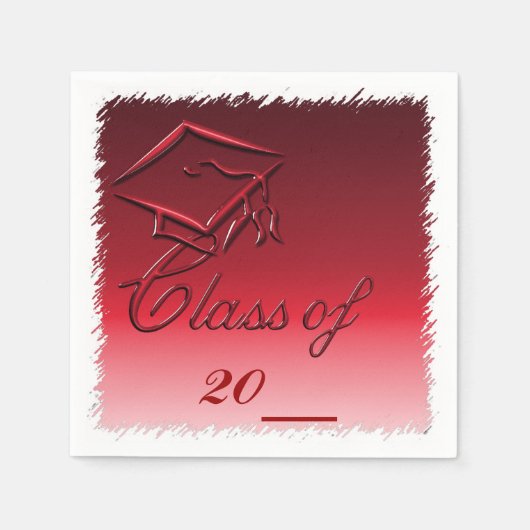 Red High School Afstuderen Paper Napkins Servetten (Voorkant)