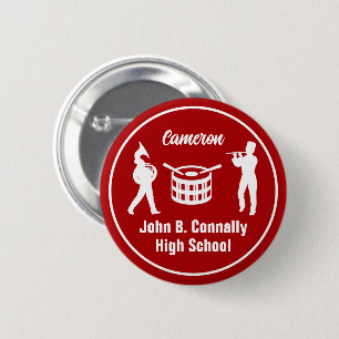 Red High School Marching Band gepersonaliseerd Ronde Button 5,7 Cm