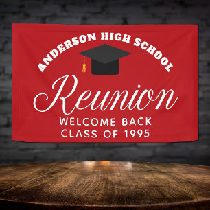 Red High School Reunion Custom Welkom Spandoek