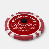 Red High School Reunion Personalized Party Poker Chips (Enkel)