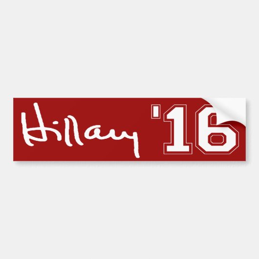 Red Hillary 2016 Signature Bumpersticker (Voorkant)
