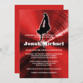 Red Hip-Hop Dance Dancer Bar Mitzvah Invitation (Devant / Derrière)