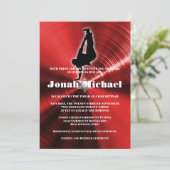 Red Hip-Hop Dance Dancer Bar Mitzvah Uitnodiging (Staand voorkant)
