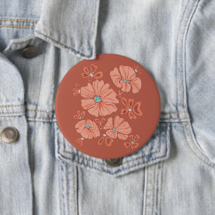 Red Hippie Abstracte ventilatorkracht Ronde Button 4,0 Cm