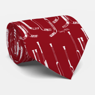 Red Hockey Goalie Sticks Stropdas