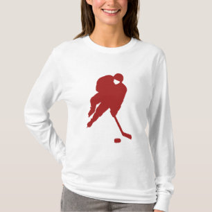 RED HOCKEY PLAYER T-SHIRT