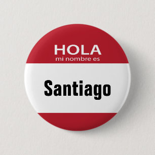 Red Hola Mi Nombre Es hallo Ronde Button 5,7 Cm